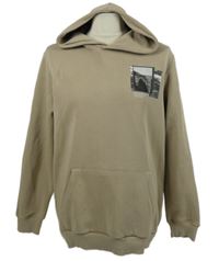 Pánská béžová mikina s potiskem a kapucí Bershka 