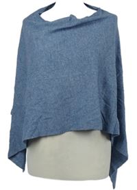 Dámské světlemodré svetrové kašmírové pončo 