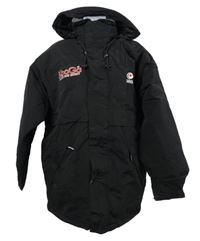 Pánská černá šusťáková zimní parka s kapucí Saracens 