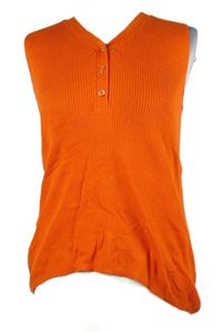 Dámský oranžový žebrovaný pletený top TU 
