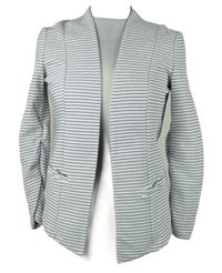 Dámský světlemodro-černo-bílý proužkovaný sakový cardigán Tom Tailor 