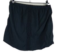 Dámská tmavomodrá žebrovaná sukně s krajkou Shein 