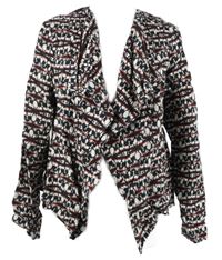 Dámský černo-bílo-červený vzorovaný cardigán F&F