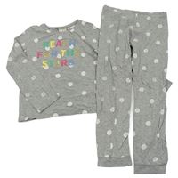 Světlešedé puntíkaté pyžamo s nápisem H&M