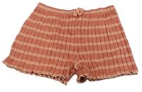 Růžové pruhované žebrované úpletové kraťasy H&M