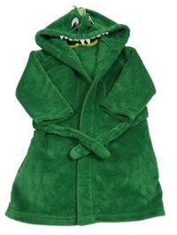 Zelený chlupatý župan s kapucí - dinosaurus M&S