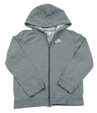 Šedá propínací mikina s logem a kapucí Nike