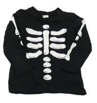ČErné triko s kostrou H&M