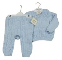 Nové - 2set- modrý svetr+ tepláky Caramelo