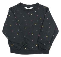 Anttracitová mikina s barevnými srdíčkami H&M