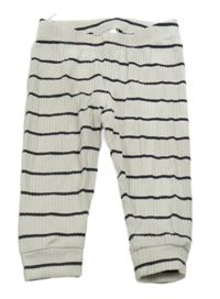 Béžové pruhované žebrované lehké tepláky H&M