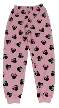 Růžové sametové kalhoty s Minnie Primark