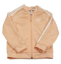 Meruňková sportovní propínací mikina s logem Adidas