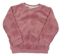 Růžová chluaptá mikina se srdíčky 