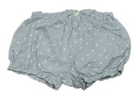 Světlemodré puntíkaté plátěné kraťasy H&M