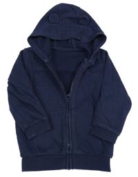 Tmavomodrá propínací mikina s kapucí George