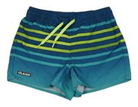 Modré pruhované plážové kraťasy 