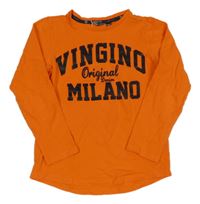 Oranžové triko s nápisy 
