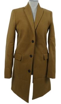 Pánský béžový flaušový dlohý kabát New Look vel. XXS