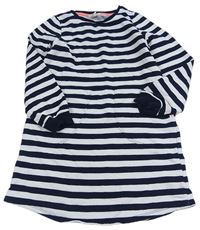 Tmavomodro-bílé pruhované teplákové šaty H&M