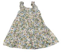 Barevné kytičkované plátěné šaty Primark 