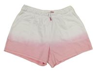Bílo-růžové ombré teplákové kraťasy Primark