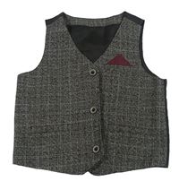 Černo-šedo-vínová společenská vesta Primark