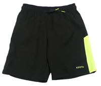 Černo-neonově žluté sportovní kraťasy Kipsta