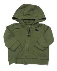 Khaki propínací mikina s dinem a kapucí F&F