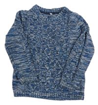 Modro-bílý melírovaný svetr M&S