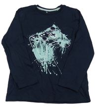 Tmavomodré pyžamové triko s ovladačem Tu