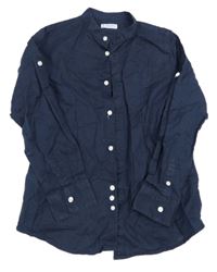 Tmavomodrá lněná košile Mayoral