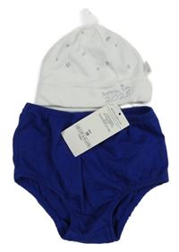 2set - bílá čepice s hvězdami + tmavomodré kalhotky Ralph Lauren- nové