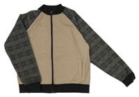 Béžovo-kostkovaná propínací mikina Matalan