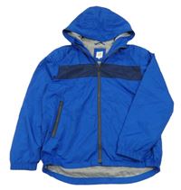 Modro-tmavomodrá šusťáková jarní bunda s kapucí GAP