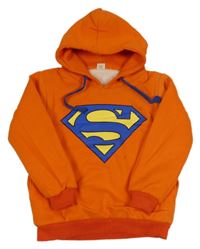 Oranžová zateplená mikina s kapucí - Superman