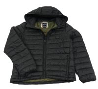 Černá šusťáková prošívaná zateplená bunda s kapucí SoulCal