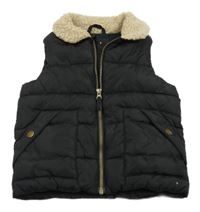 Černá šusťáková prošívaná zateplená vesta Next