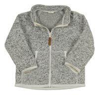 Šedá melírovaná pletená propínací mikina H&M
