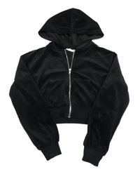 Černá propínací crop mikina s kapucí H&M