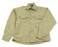 Béžová lehká riflová košilová bunda 