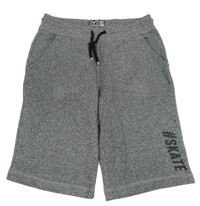 Šedé melírované teplákové kraťasy s nápisem C&A