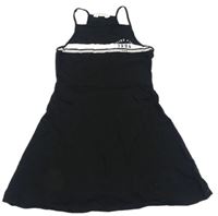 Černé šaty s pruhy a nápisem zn. H&M