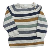 Béžový svetr s barevnými proužky zn. H&M