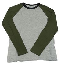 Šedo-khaki triko H&M