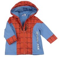 Světlemodro-červená nepromokavá jarní bunda s kapucí - Spider-man Marvel