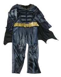 Kostým - Šedo-černý overal + plášť - Batman Tu