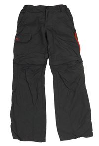 Tmavošedé šusťákové outdoorové kalhoty s kapsami Quechua 