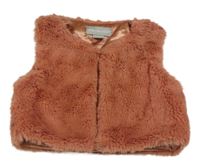 Růžová kožešinová podšitá vesta Primark