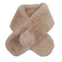 Světlerůžová kožešinová šála s bambulí Zara